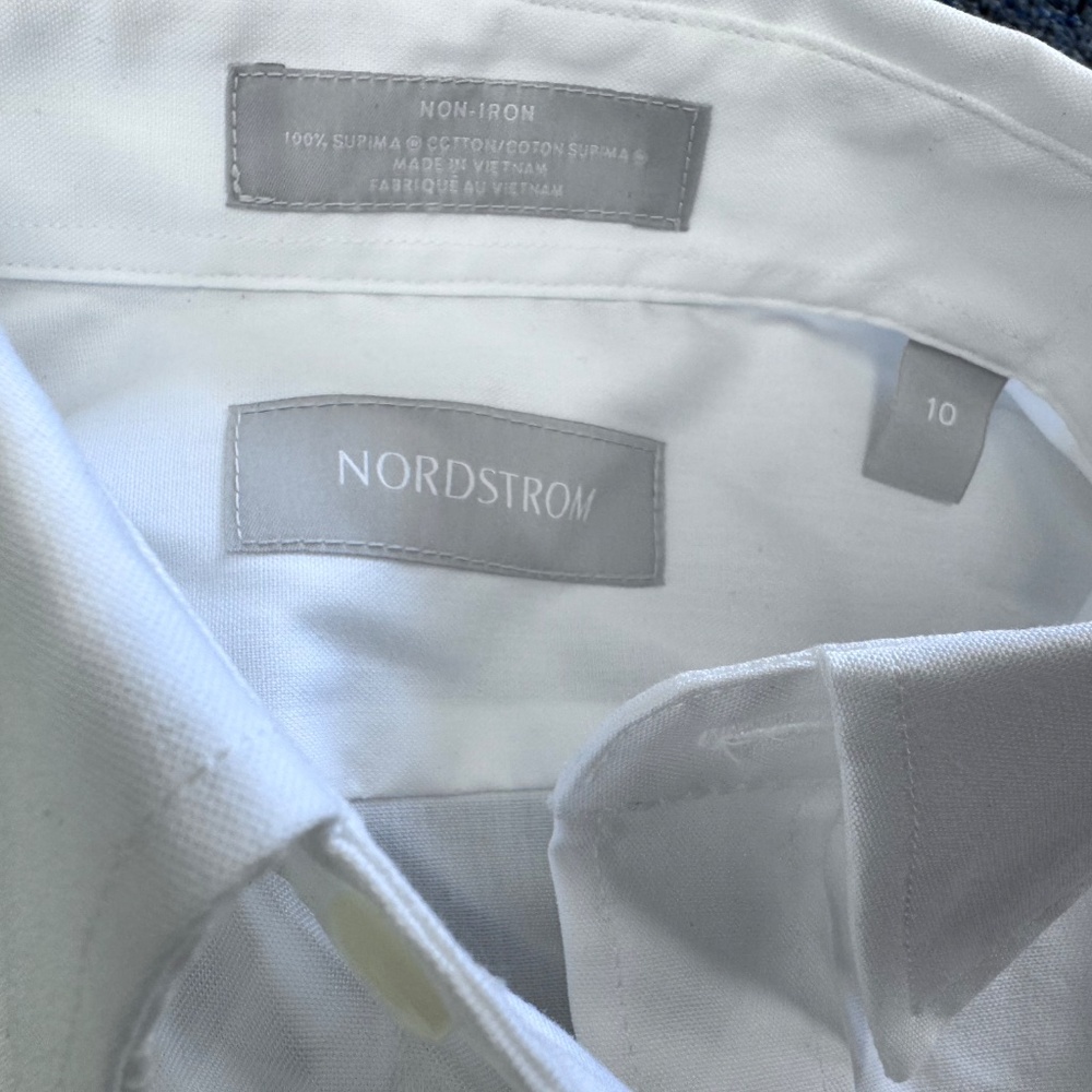 Nordstrom Non-Iron Dress Shirt Size Boys 10 NWT - Picture 2 of 4